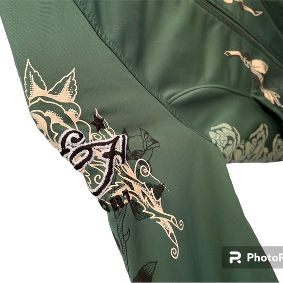 Y2K women’s Ed Hardy embroidered lightweight jacket, medium - Picture 4 of 5